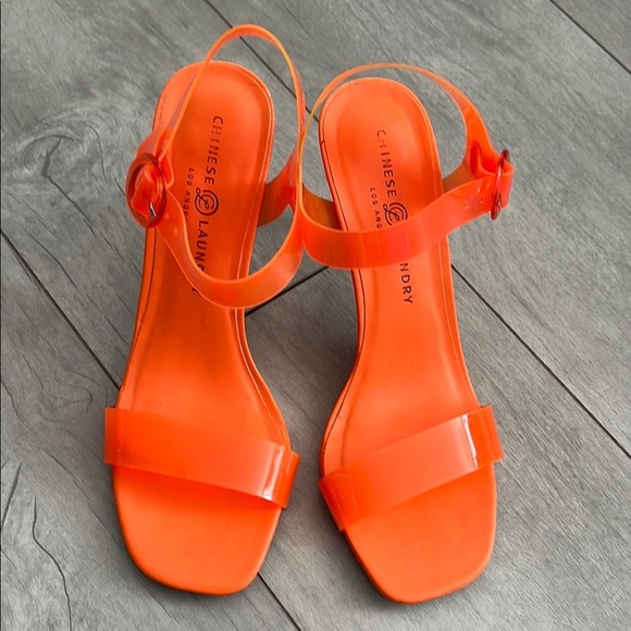 CHINESE LAUNDRY Women's Orange Jelly Heeled Sandals, Size 8.5 - Picture 2 of 9